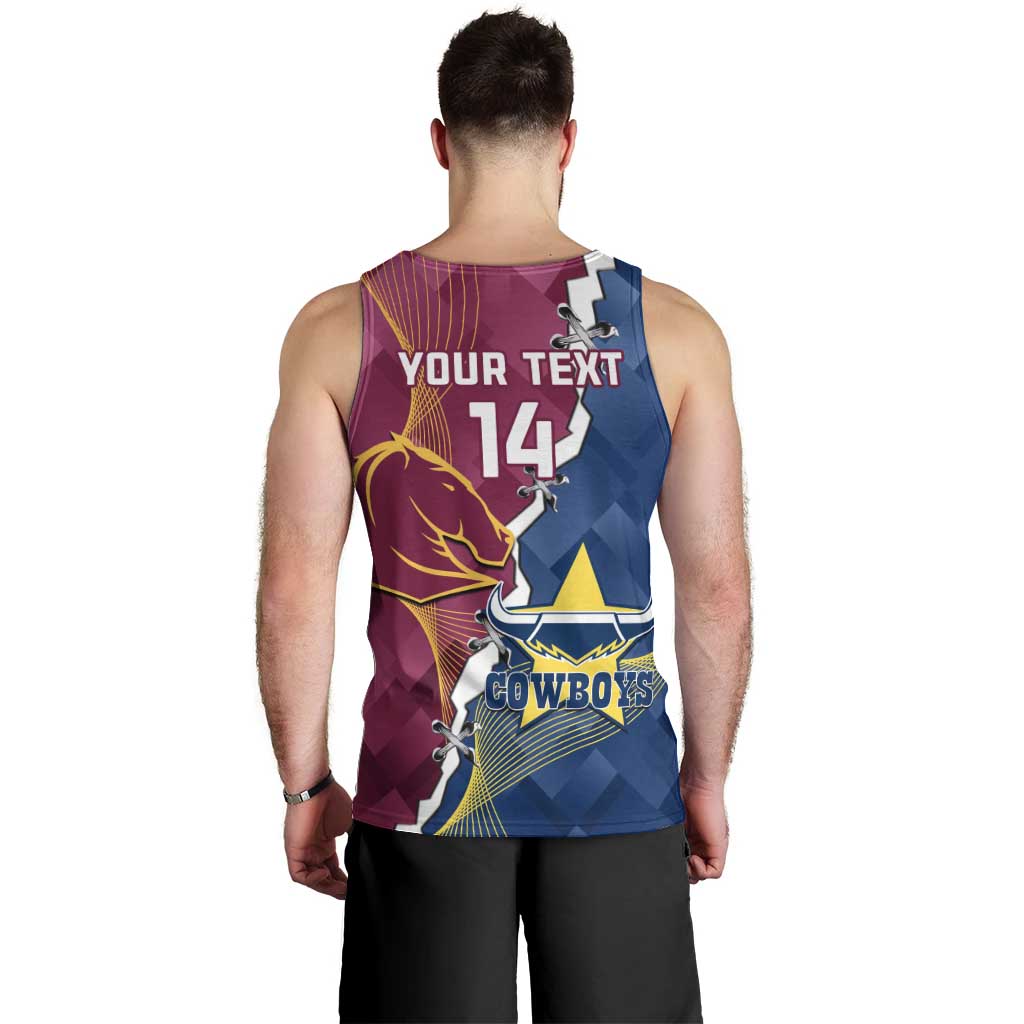 Custom Cowboys And Broncos Rugby Men Tank Top Dynamic Style - Vibe Hoodie Shop