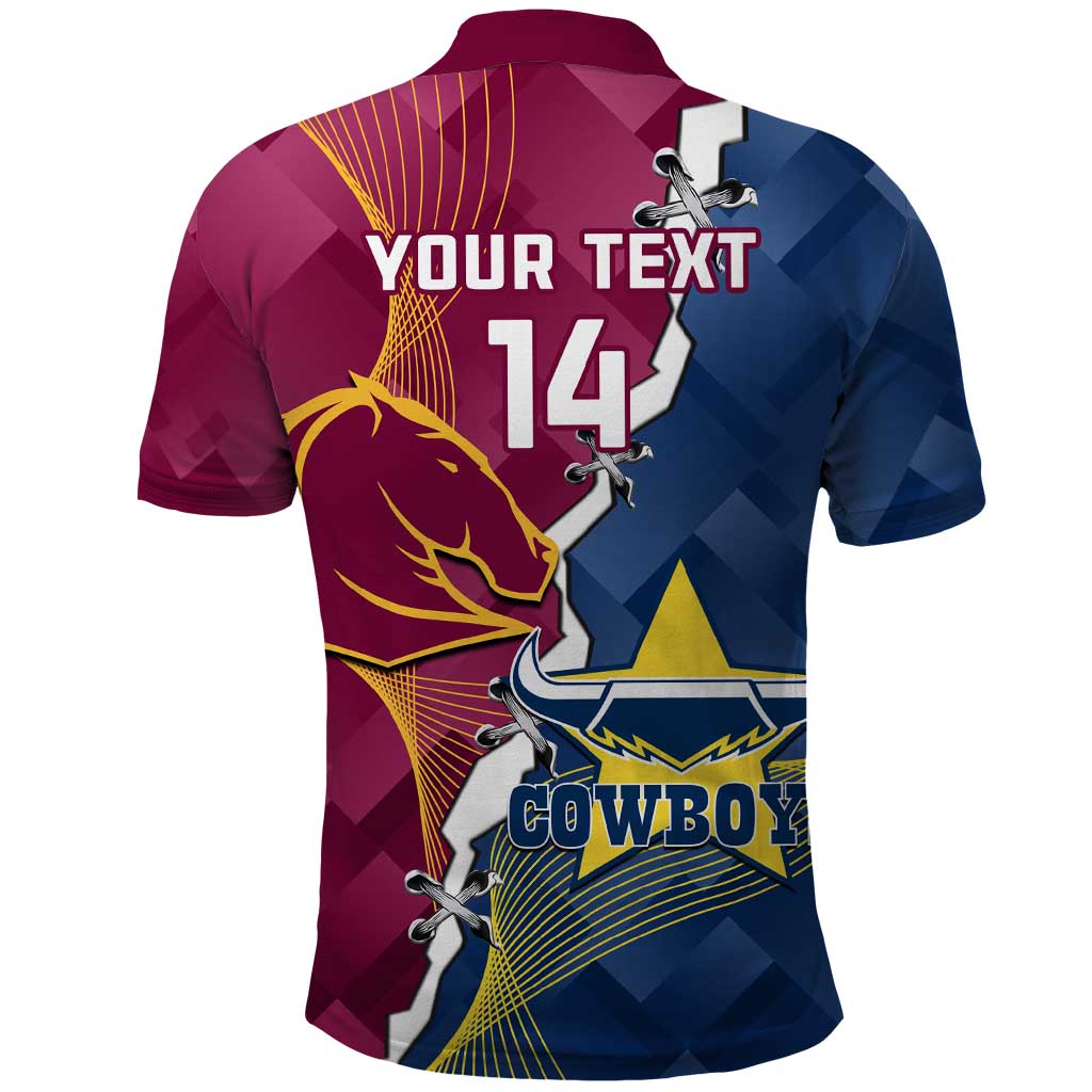 Custom Cowboys And Broncos Rugby Polo Shirt Dynamic Style - Vibe Hoodie Shop