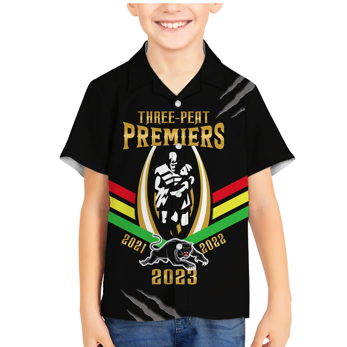 nrl-panthers-family-matching-mermaid-dress-and-hawaiian-shirt-premiers-2023-three-peat-proud-of-our-boys-black