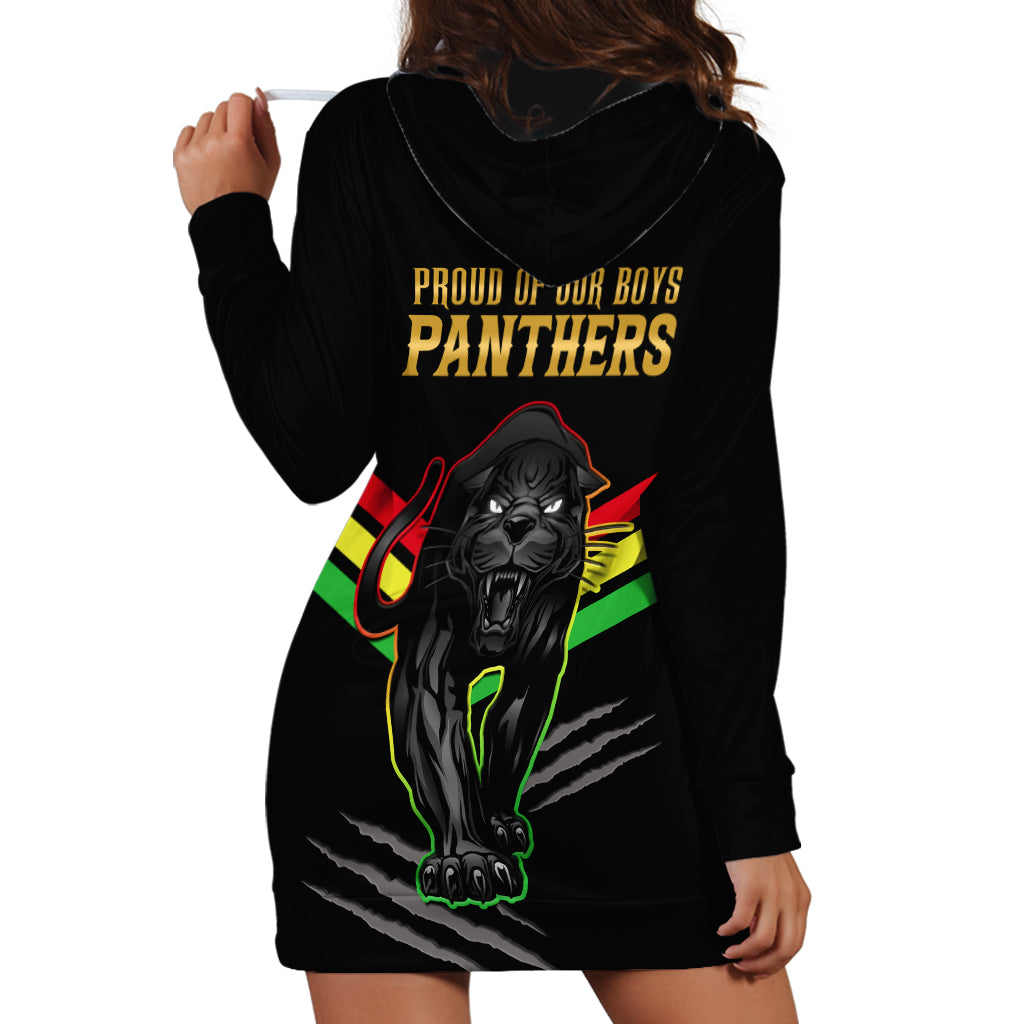 NRL Panthers Hoodie Dress Premiers 2023 Three Peat Proud Of Our Boys Black - Vibe Hoodie Shop
