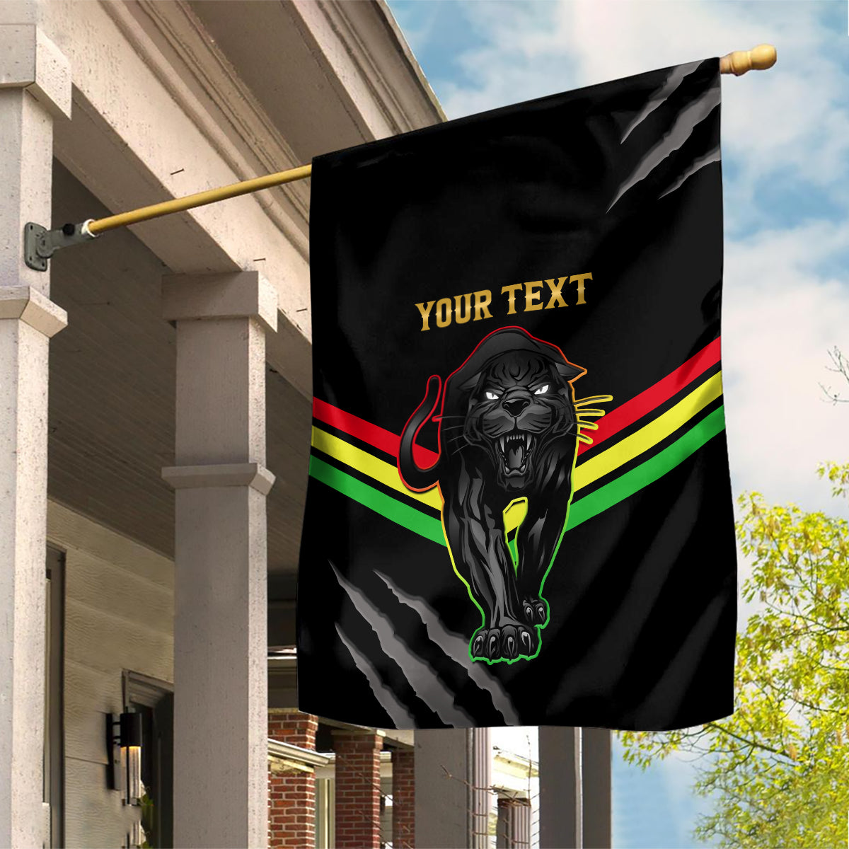 Personalised NRL Panthers Garden Flag Premiers 2023 Three Peat Proud Of Our Boys Black - Vibe Hoodie Shop