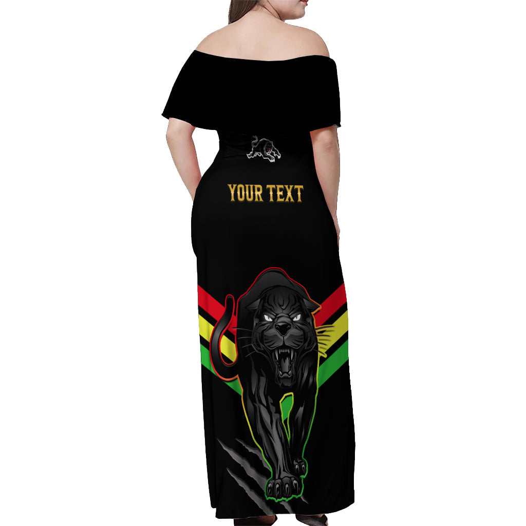 personalised-nrl-panthers-off-shoulder-maxi-dress-premiers-2023-three-peat-proud-of-our-boys-black