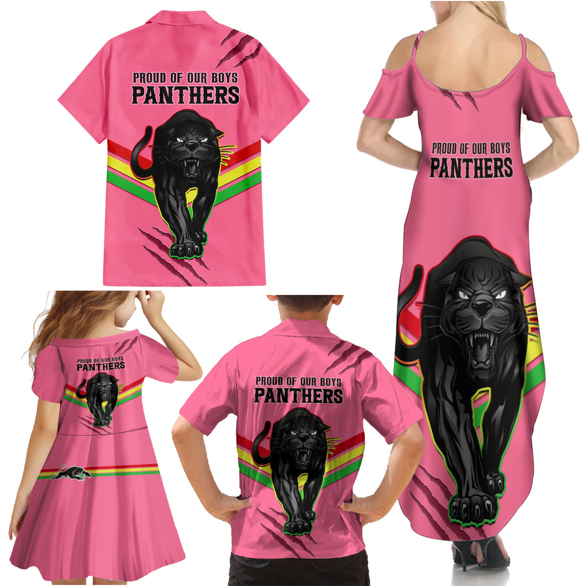 nrl-panthers-family-matching-summer-maxi-dress-and-hawaiian-shirt-premiers-2023-three-peat-proud-of-our-boys-pink