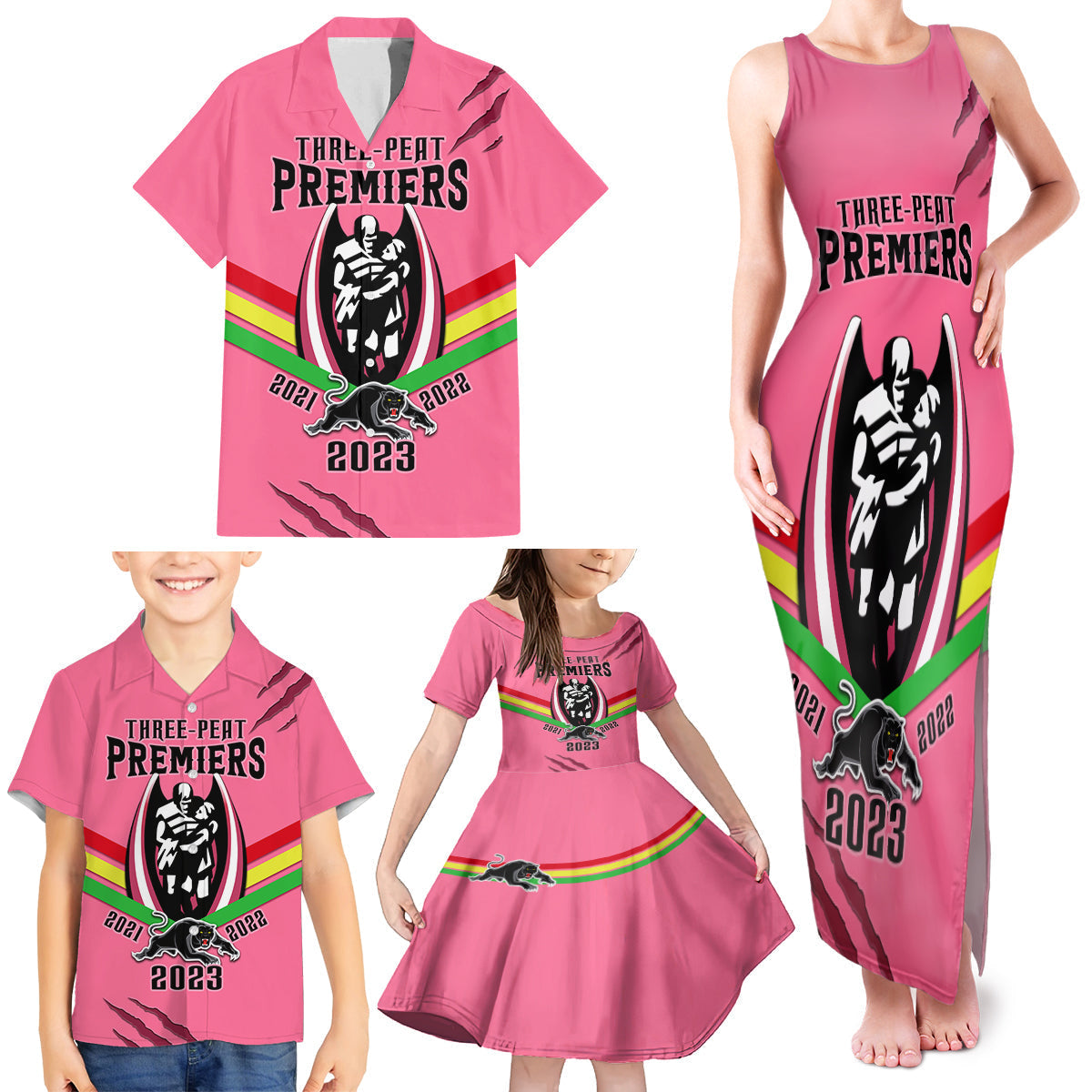 nrl-panthers-family-matching-tank-maxi-dress-and-hawaiian-shirt-premiers-2023-three-peat-proud-of-our-boys-pink