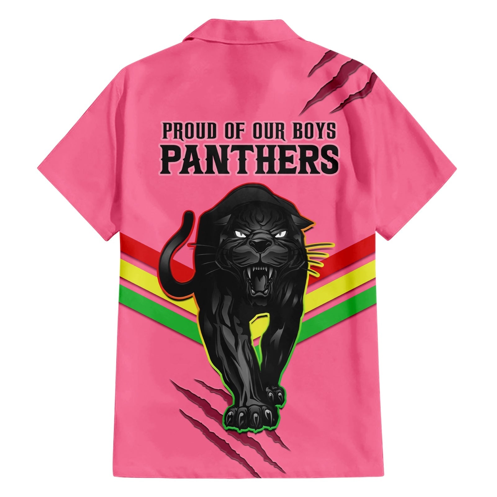 NRL Panthers Hawaiian Shirt Premiers 2023 Three Peat Proud Of Our Boys Pink - Vibe Hoodie Shop