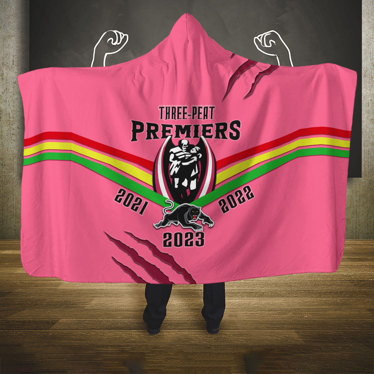 nrl-panthers-hooded-blanket-premiers-2023-three-peat-proud-of-our-boys-pink