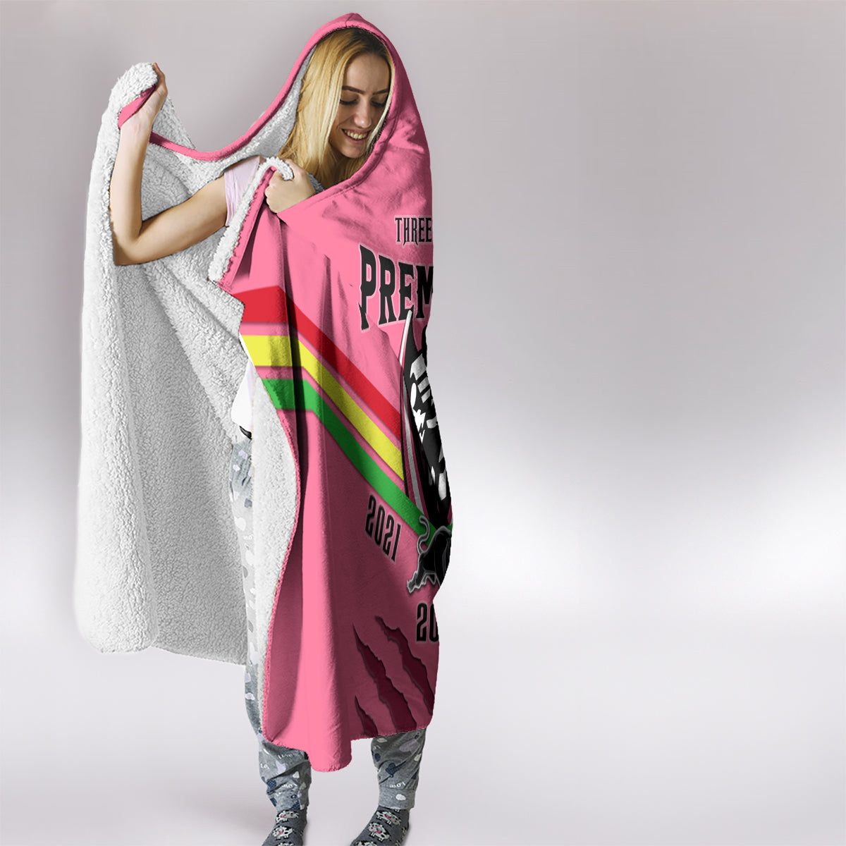 nrl-panthers-hooded-blanket-premiers-2023-three-peat-proud-of-our-boys-pink