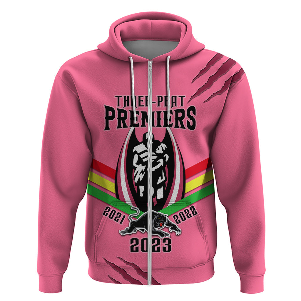 NRL Panthers Hoodie Premiers 2023 Three Peat Proud Of Our Boys Pink - Vibe Hoodie Shop