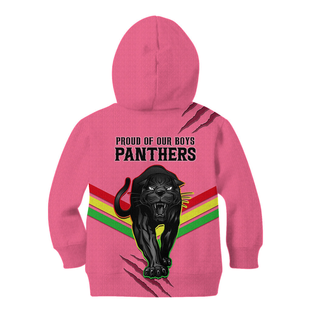 NRL Panthers Kid Hoodie Premiers 2023 Three Peat Proud Of Our Boys Pink - Vibe Hoodie Shop