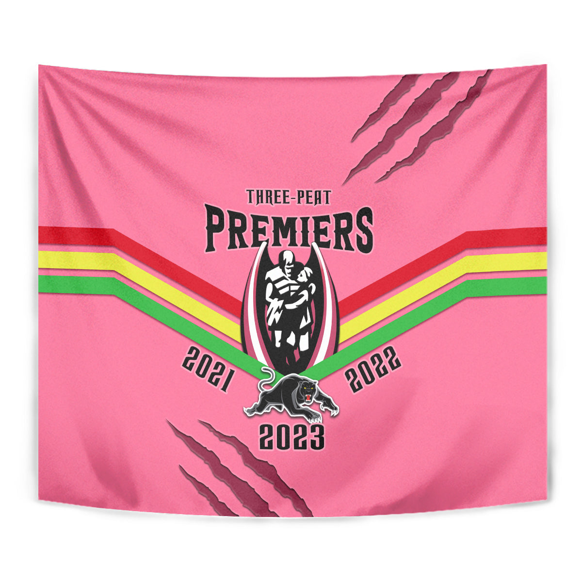 NRL Panthers Tapestry Premiers 2023 Three Peat Proud Of Our Boys Pink - Vibe Hoodie Shop