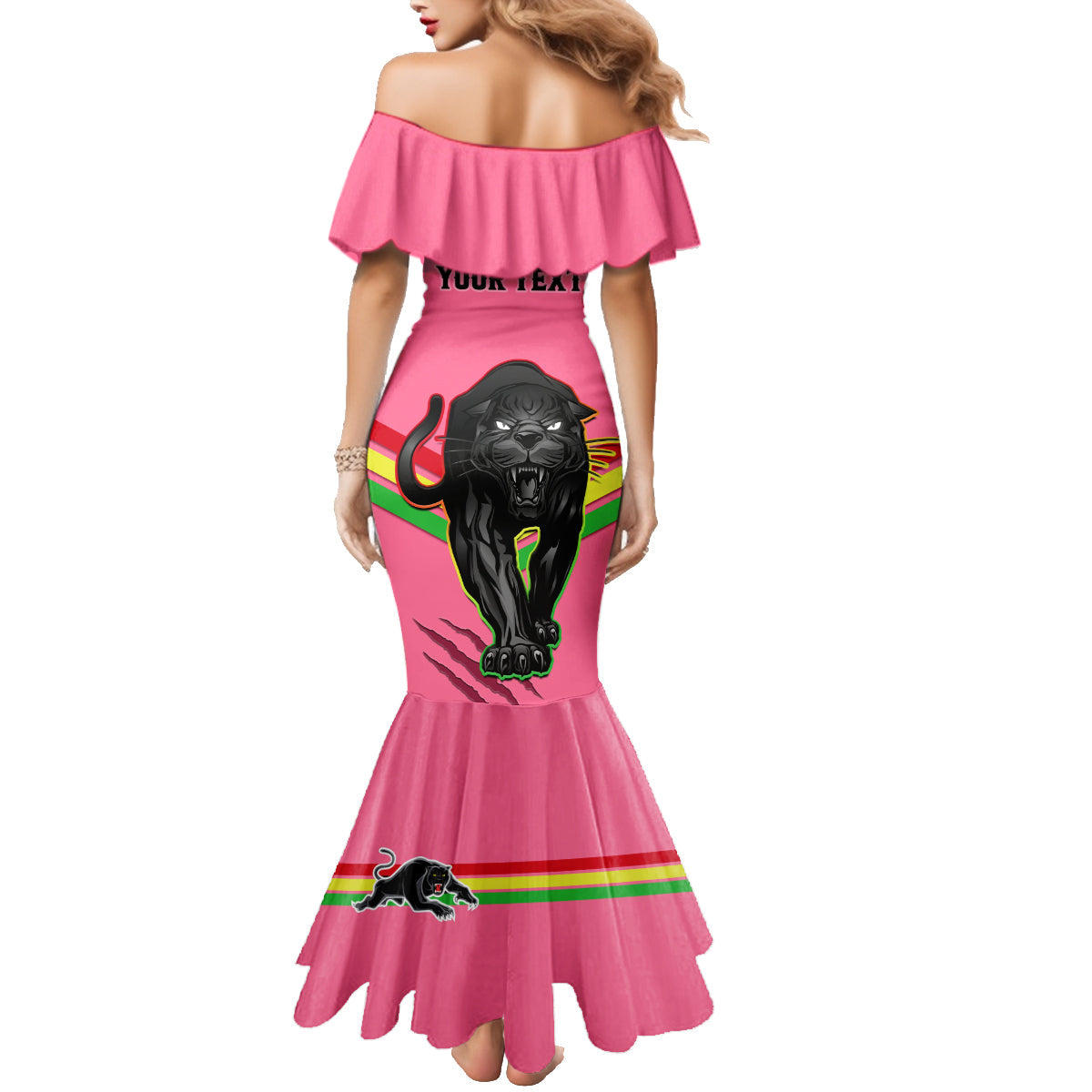 personalised-nrl-panthers-family-matching-mermaid-dress-and-hawaiian-shirt-premiers-2023-three-peat-proud-of-our-boys-pink