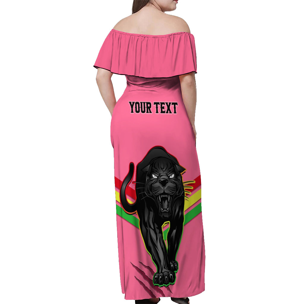personalised-nrl-panthers-off-shoulder-maxi-dress-premiers-2023-three-peat-proud-of-our-boys-pink