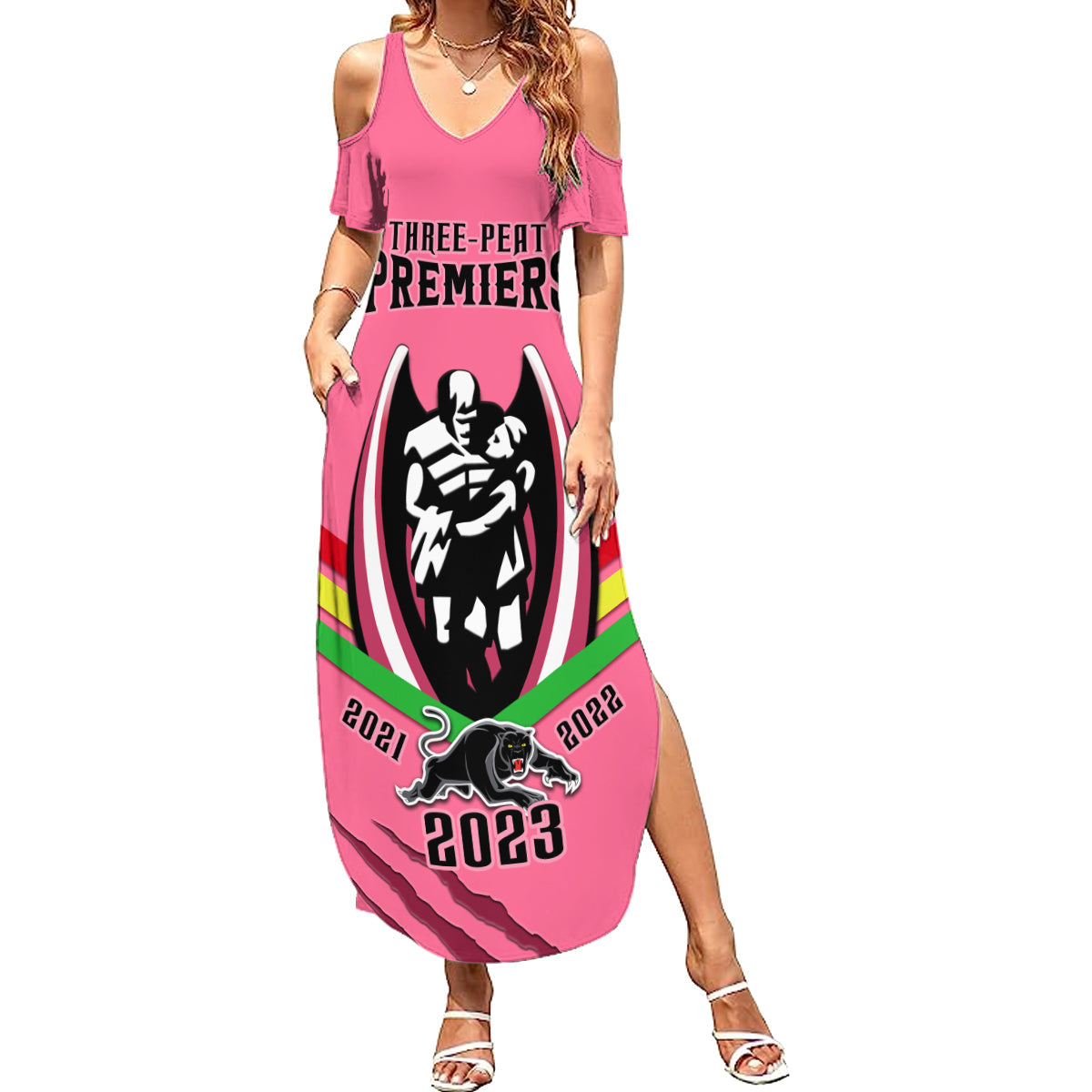 personalised-nrl-panthers-summer-maxi-dress-premiers-2023-three-peat-proud-of-our-boys-pink