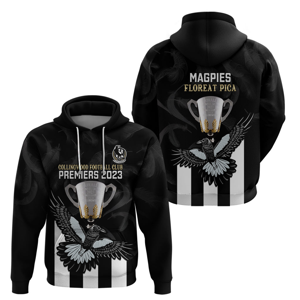 AFL Collingwood Hoodie Magpies Premiers 2023 With Trophy Proud - Vibe Hoodie Shop