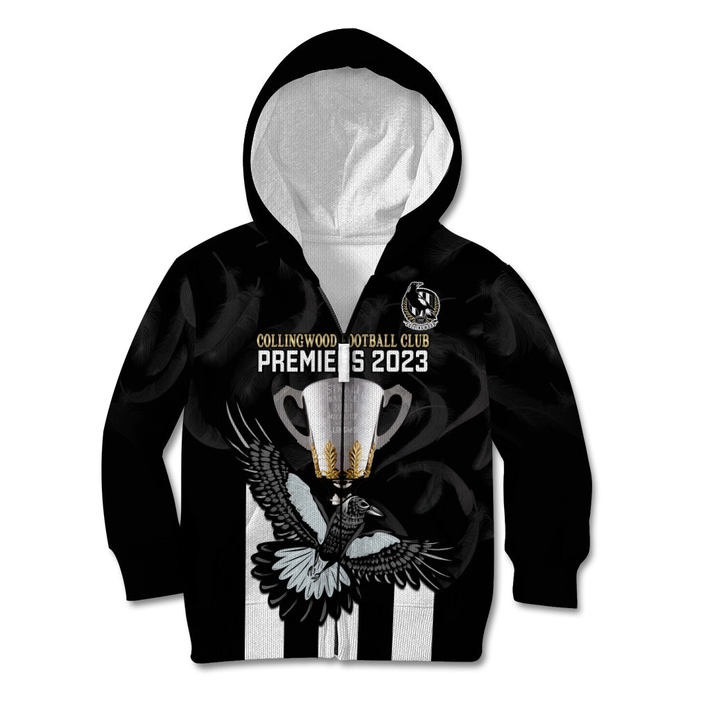 AFL Collingwood Kid Hoodie Magpies Premiers 2023 With Trophy Proud - Vibe Hoodie Shop