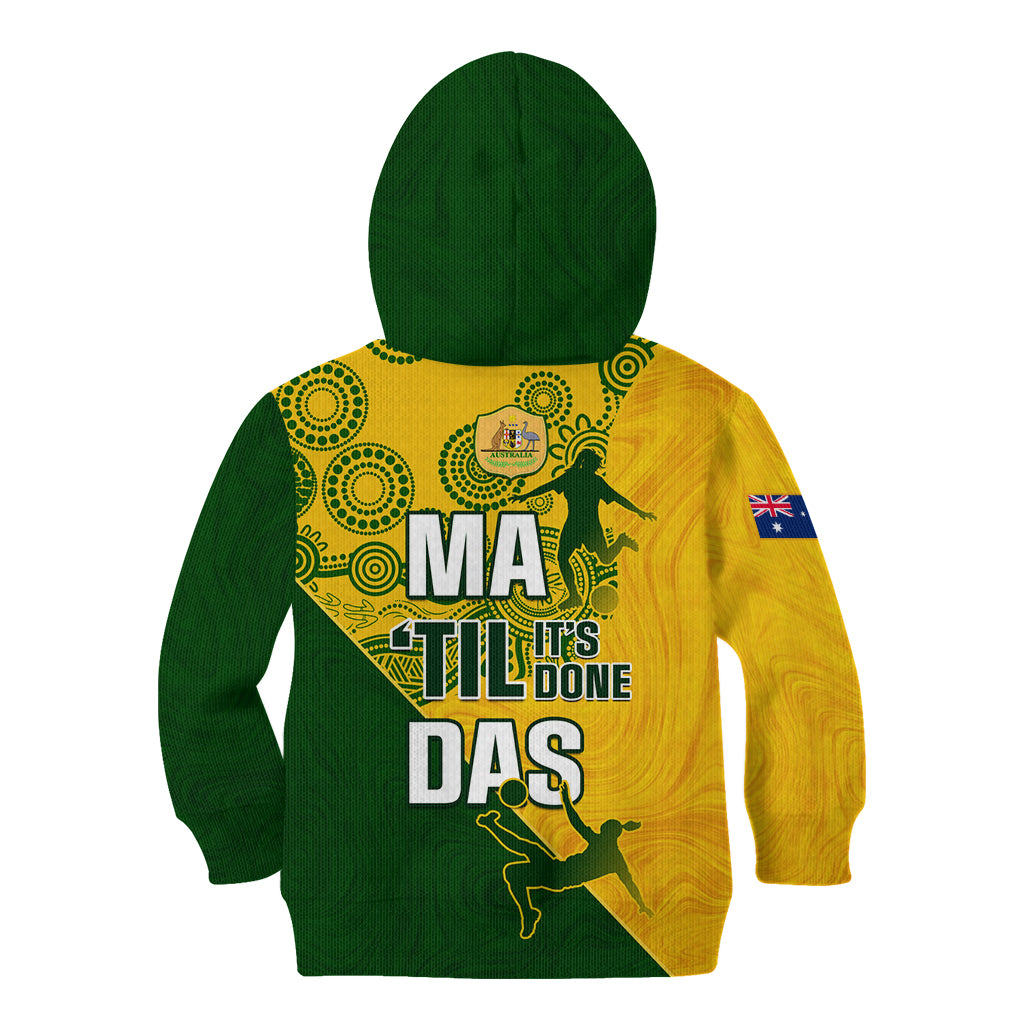 Matildas Soccer Kid Hoodie Australian Indigenous National Color - Vibe Hoodie Shop
