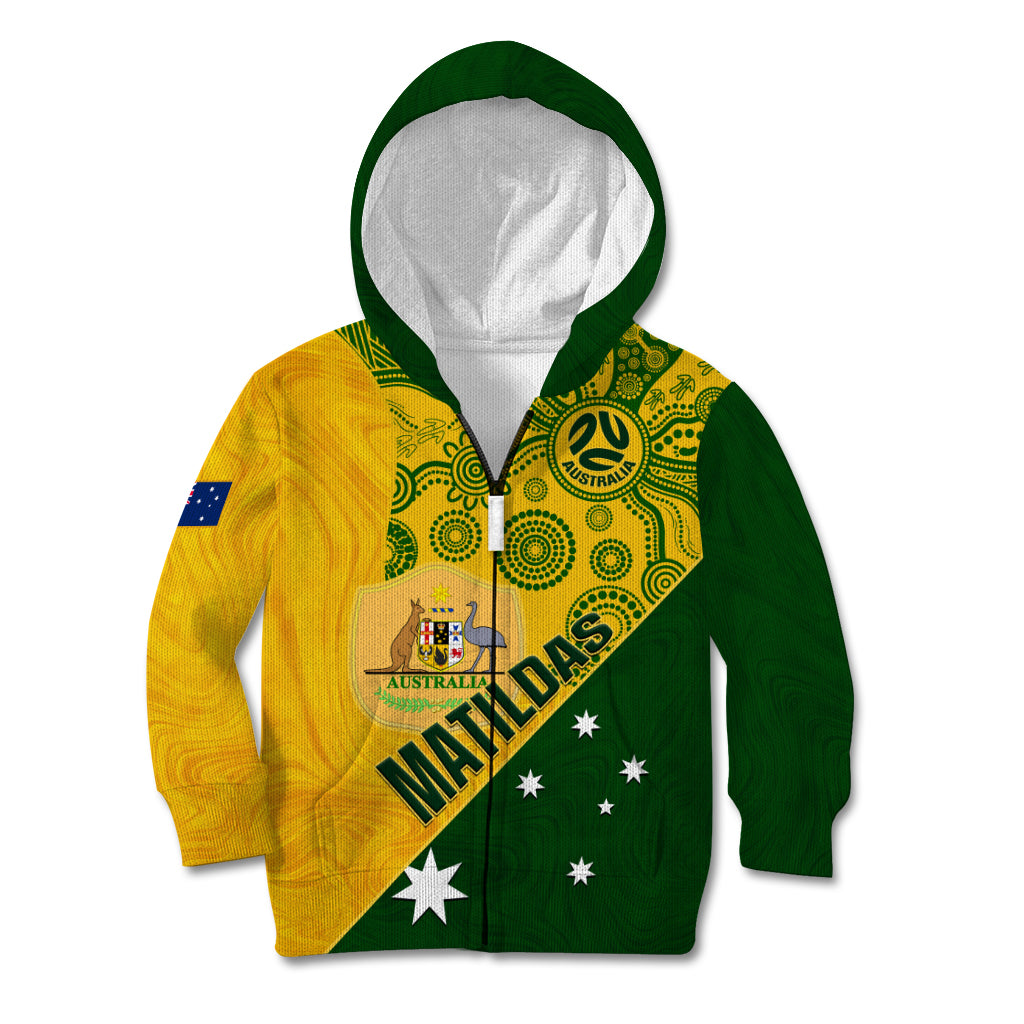Matildas Soccer Kid Hoodie Australian Indigenous National Color - Vibe Hoodie Shop