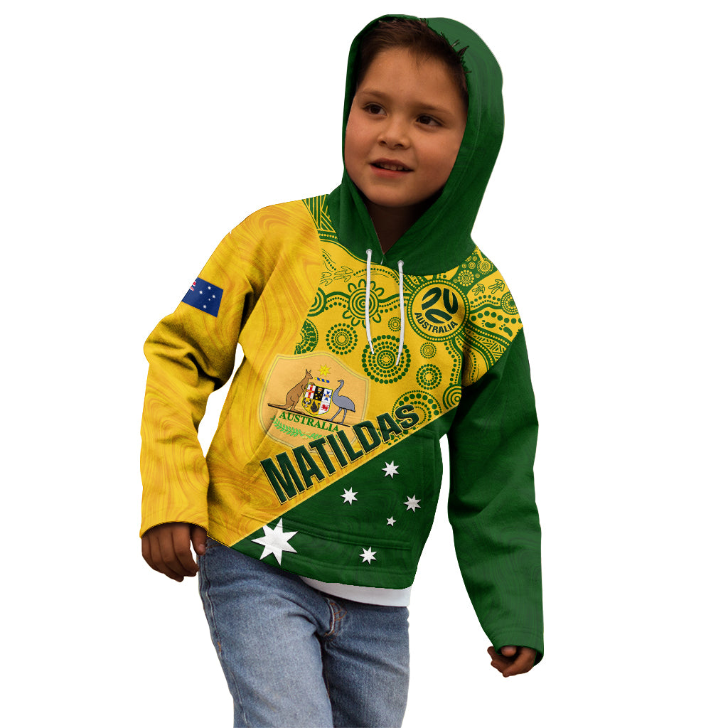 Matildas Soccer Kid Hoodie Australian Indigenous National Color - Vibe Hoodie Shop