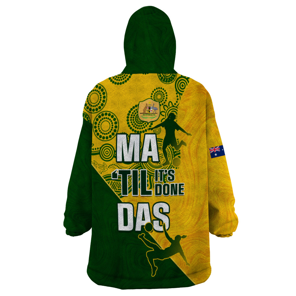 Matildas Soccer Wearable Blanket Hoodie Australian Indigenous National Color - Vibe Hoodie Shop