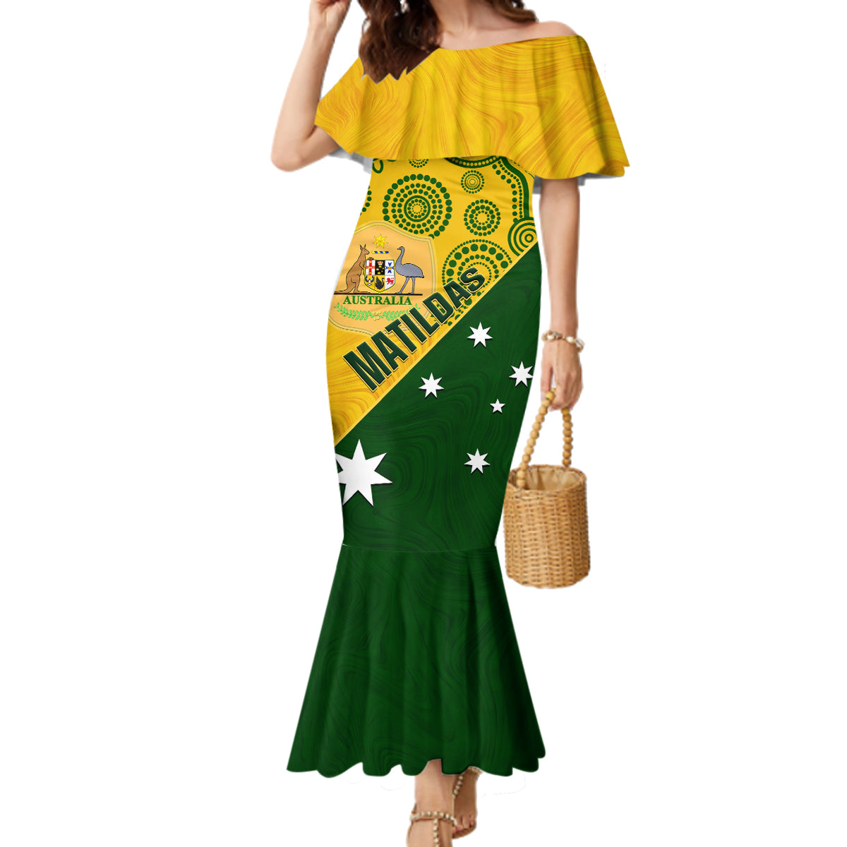 custom-matildas-soccer-family-matching-mermaid-dress-and-hawaiian-shirt-australian-indigenous-national-color