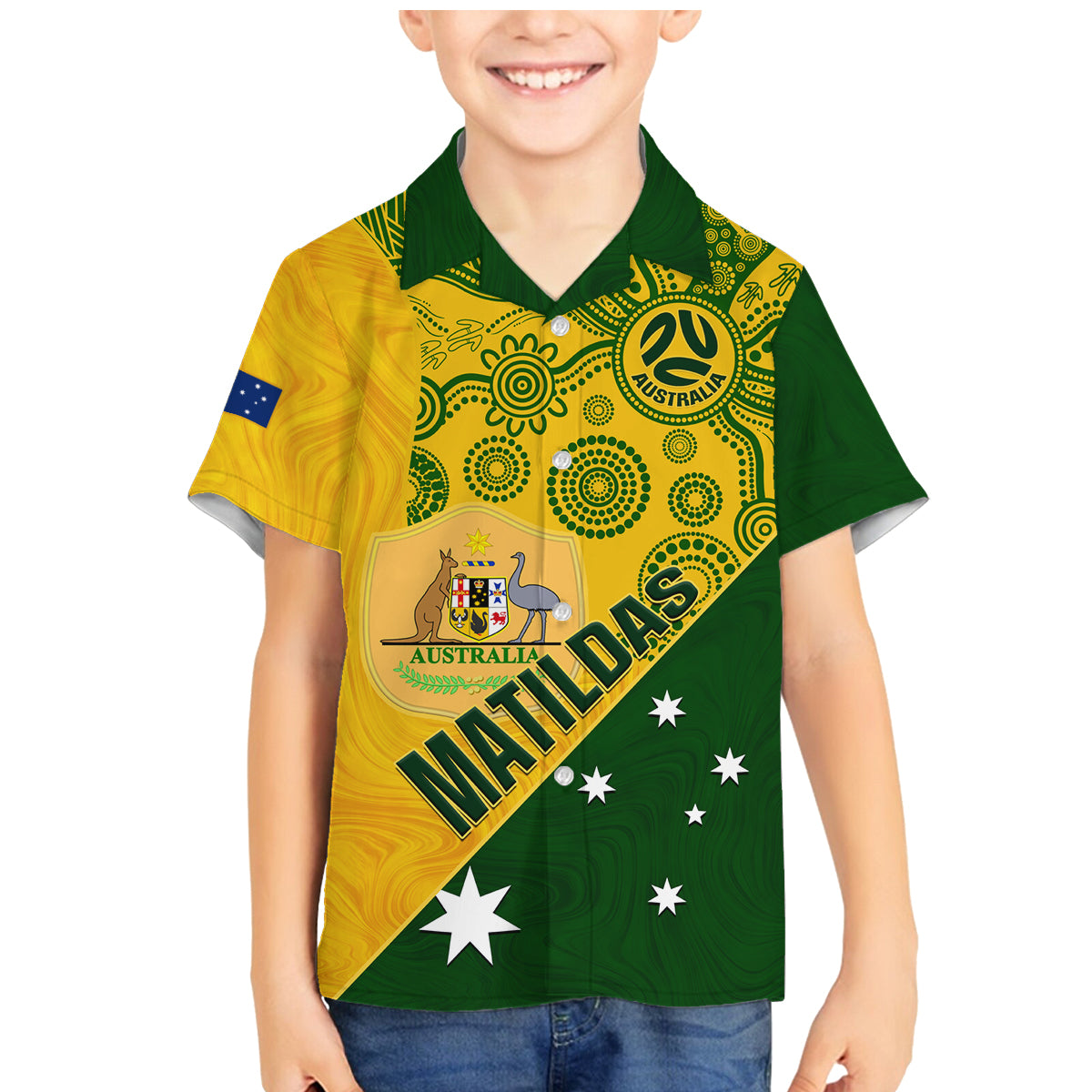 custom-matildas-soccer-family-matching-mermaid-dress-and-hawaiian-shirt-australian-indigenous-national-color