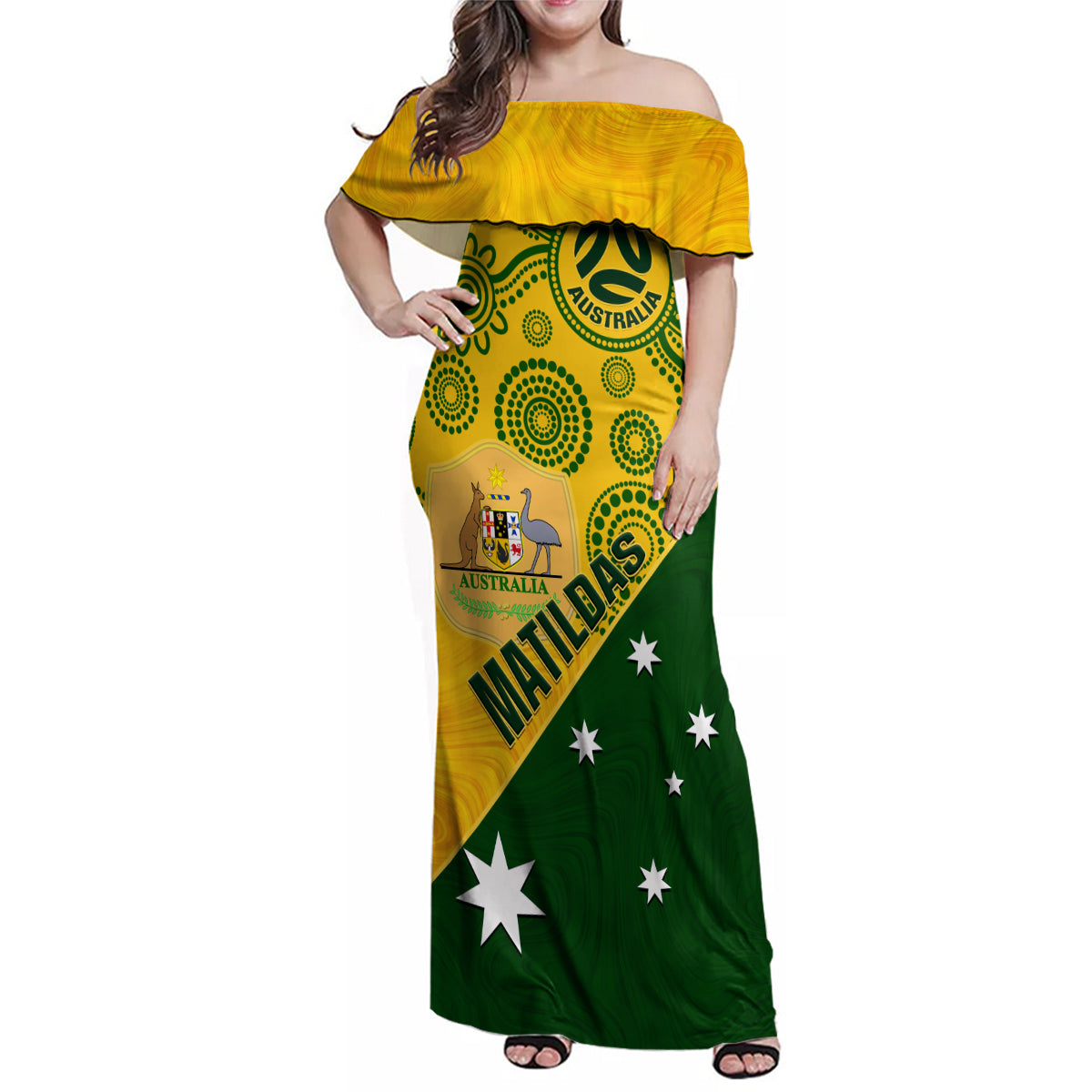 custom-matildas-soccer-family-matching-off-shoulder-maxi-dress-and-hawaiian-shirt-australian-indigenous-national-color