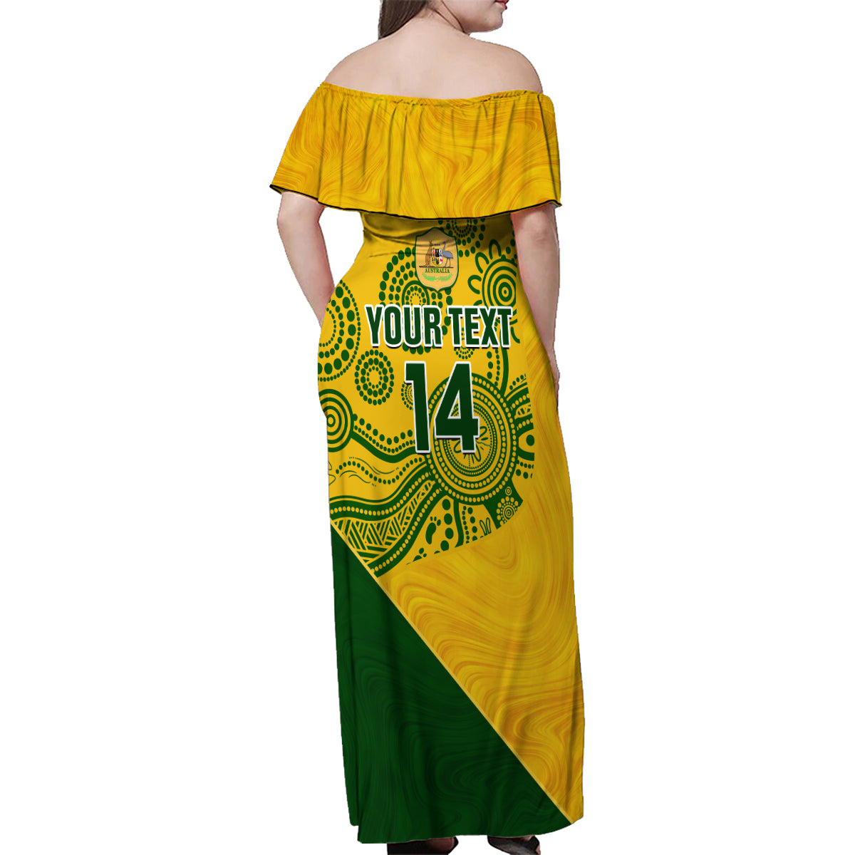 custom-matildas-soccer-family-matching-off-shoulder-maxi-dress-and-hawaiian-shirt-australian-indigenous-national-color