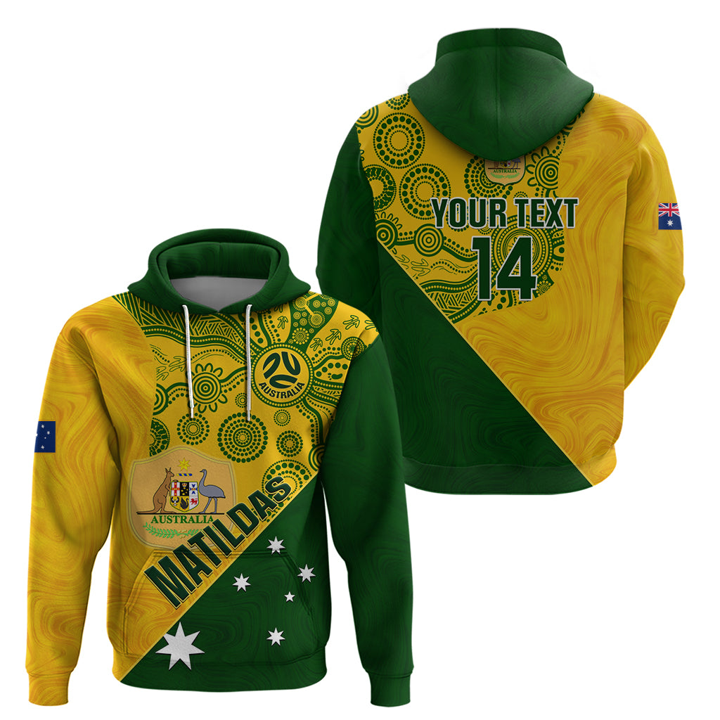 Custom Matildas Soccer Hoodie Australian Indigenous National Color - Vibe Hoodie Shop