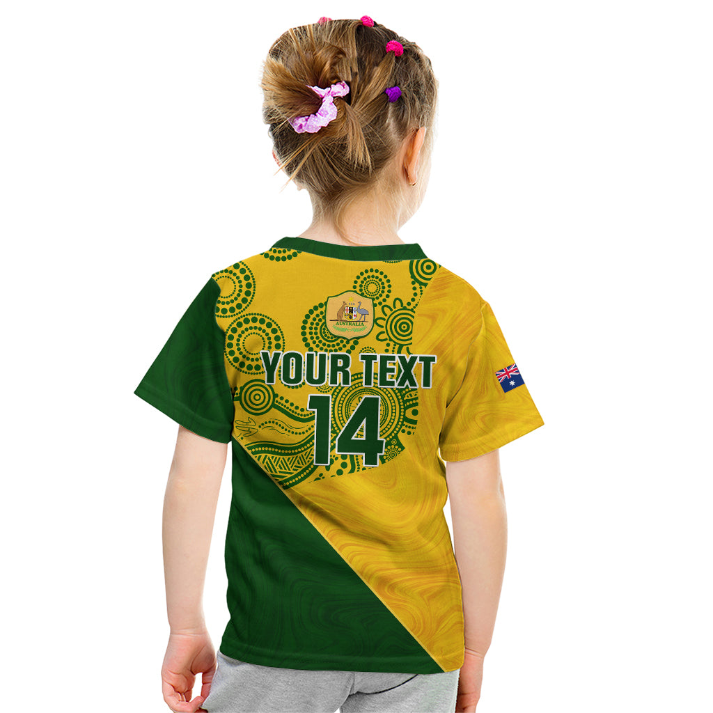 Custom Matildas Soccer Kid T Shirt Australian Indigenous National Color - Vibe Hoodie Shop