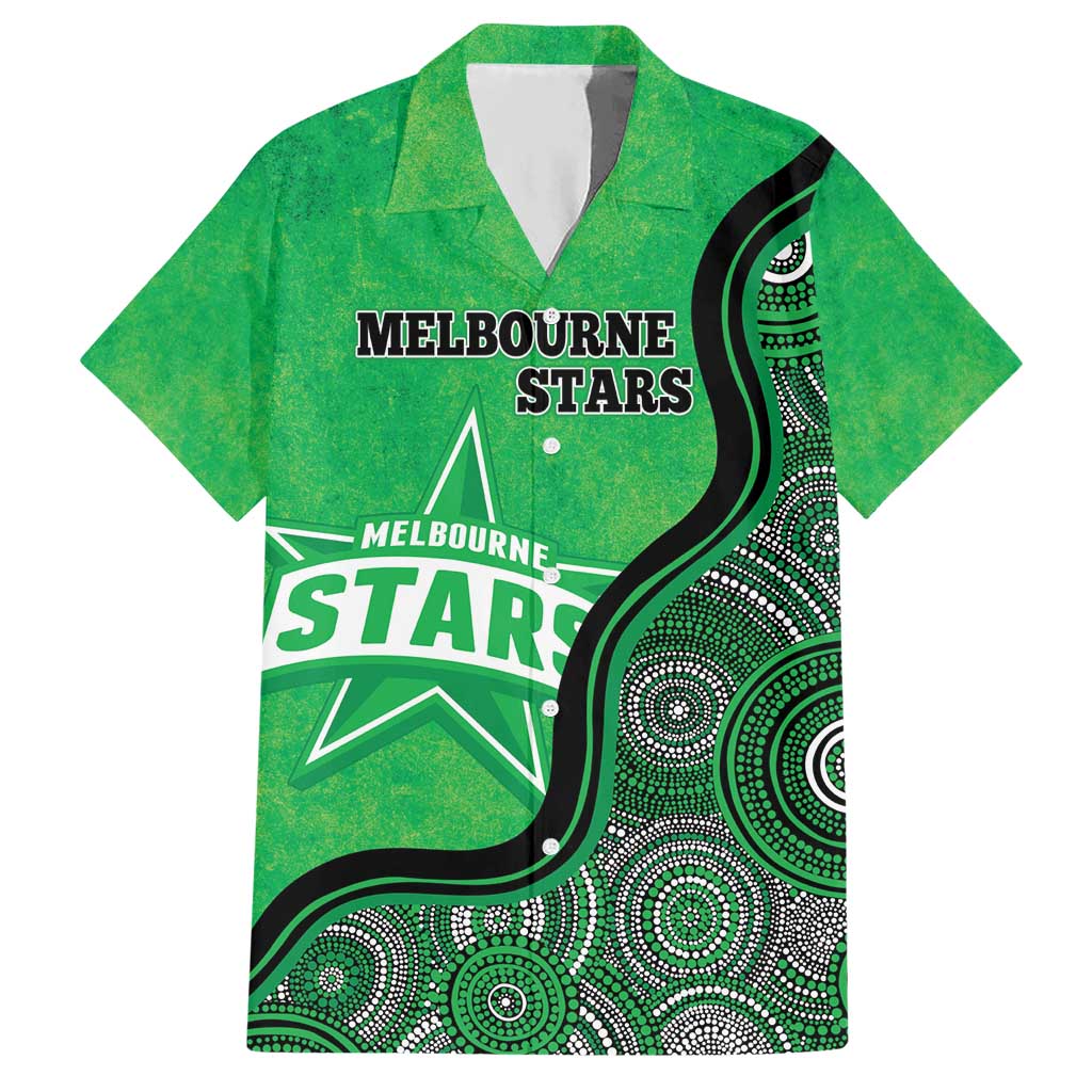 Custom Melbourne Stars Hawaiian Shirt Indigenous Art - Grunge Style - Vibe Hoodie Shop