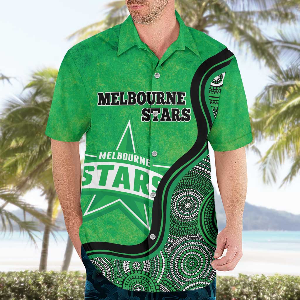 Custom Melbourne Stars Hawaiian Shirt Indigenous Art - Grunge Style - Vibe Hoodie Shop