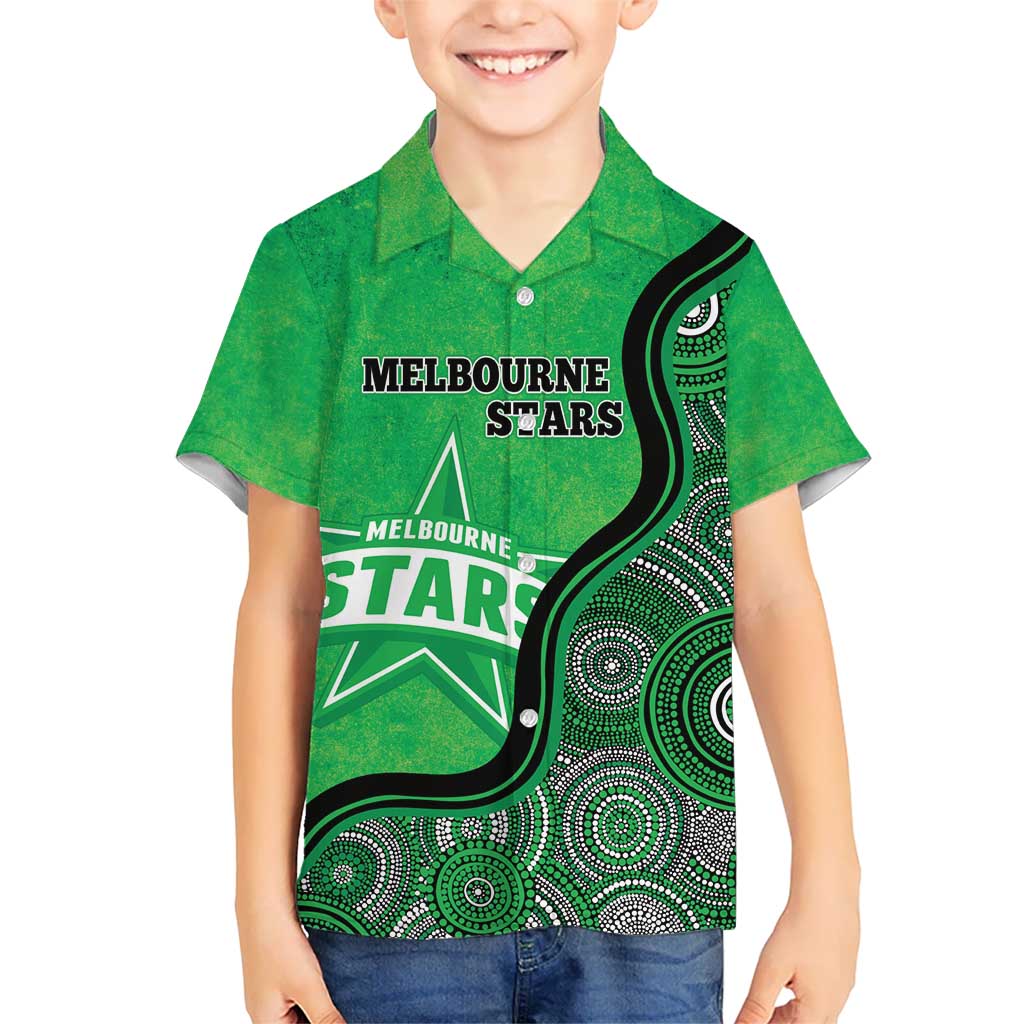 Custom Melbourne Stars Hawaiian Shirt Indigenous Art - Grunge Style - Vibe Hoodie Shop