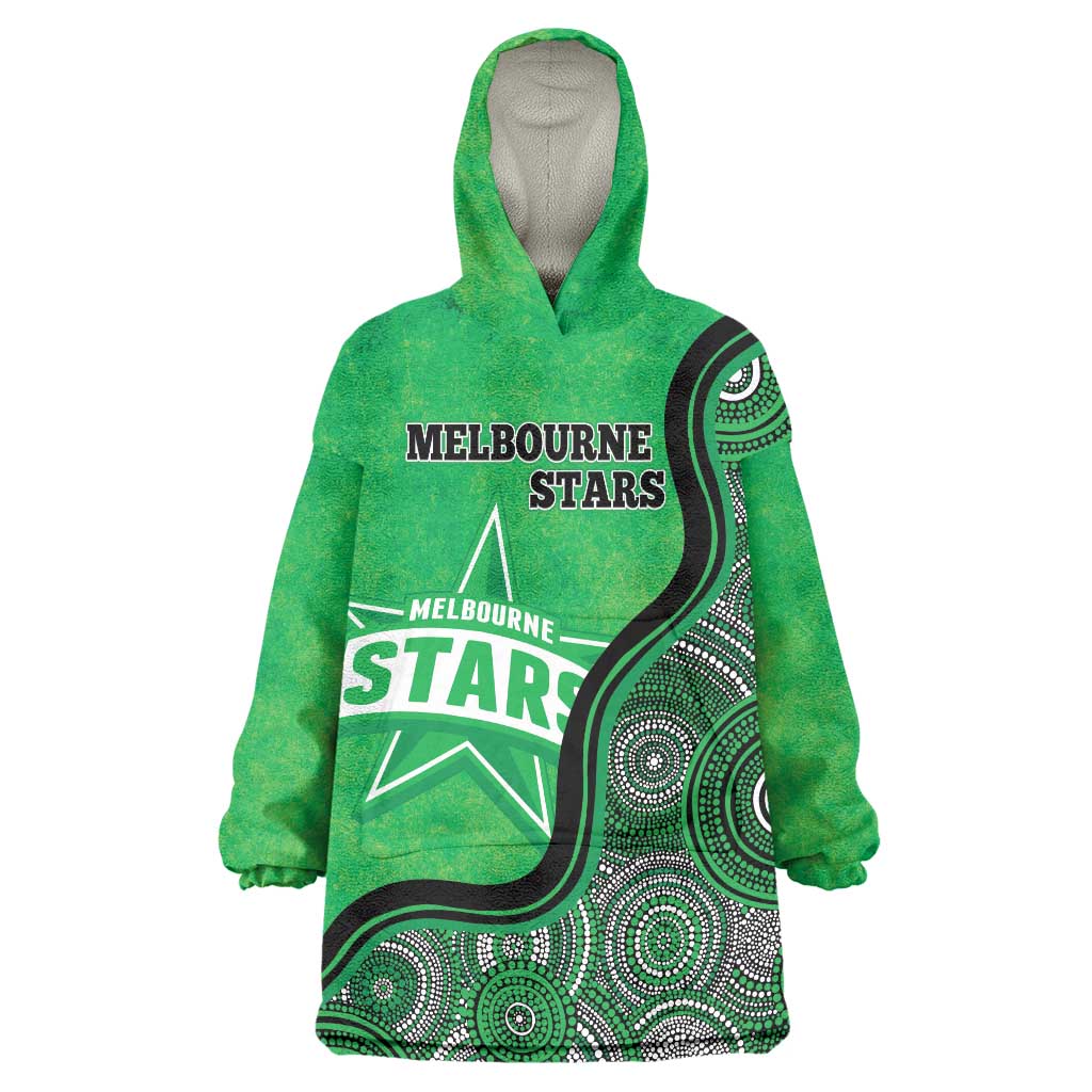 Custom Melbourne Stars Wearable Blanket Hoodie Indigenous Art - Grunge Style - Vibe Hoodie Shop