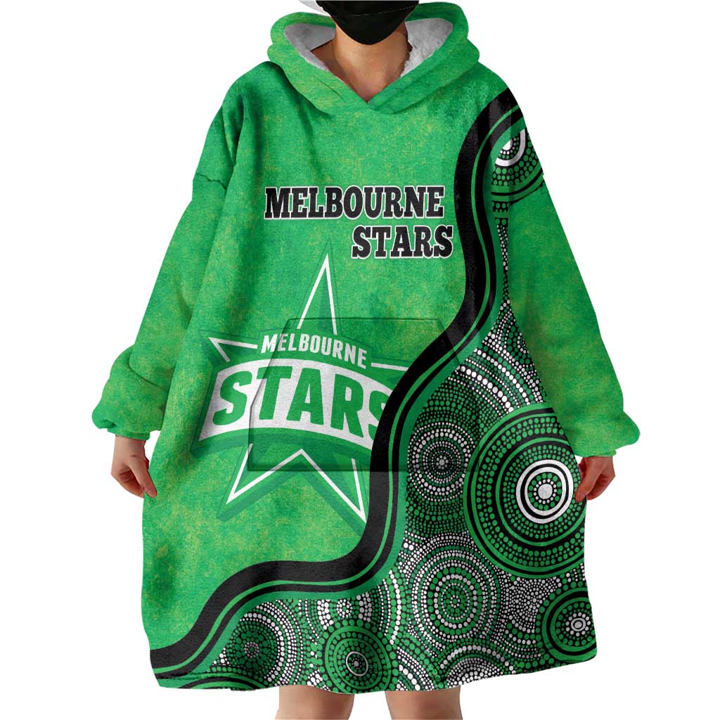 Custom Melbourne Stars Wearable Blanket Hoodie Indigenous Art - Grunge Style - Vibe Hoodie Shop