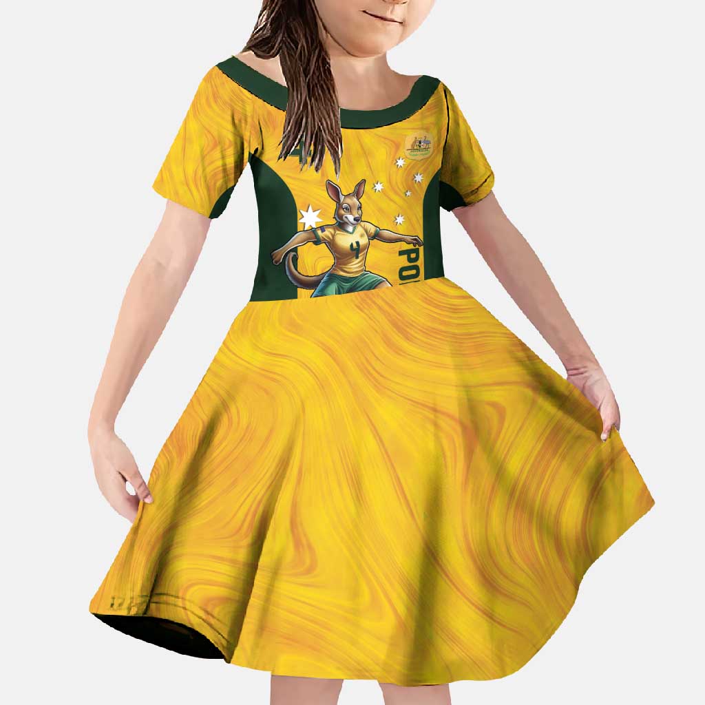 Polkinghorne Australia Matildas Family Matching Long Sleeve Bodycon Dress and Hawaiian Shirt 2024 Thank You Polks