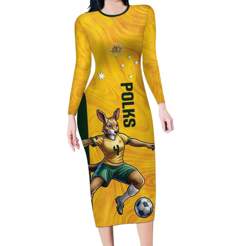 Polkinghorne Australia Matildas Family Matching Long Sleeve Bodycon Dress and Hawaiian Shirt 2024 Thank You Polks