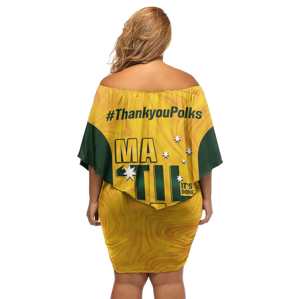 Polkinghorne Australia Matildas Family Matching Off Shoulder Short Dress and Hawaiian Shirt 2024 Thank You Polks