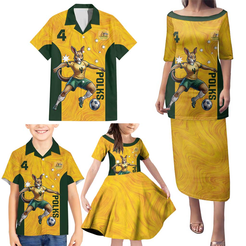 Polkinghorne Australia Matildas Family Matching Puletasi and Hawaiian Shirt 2024 Thank You Polks