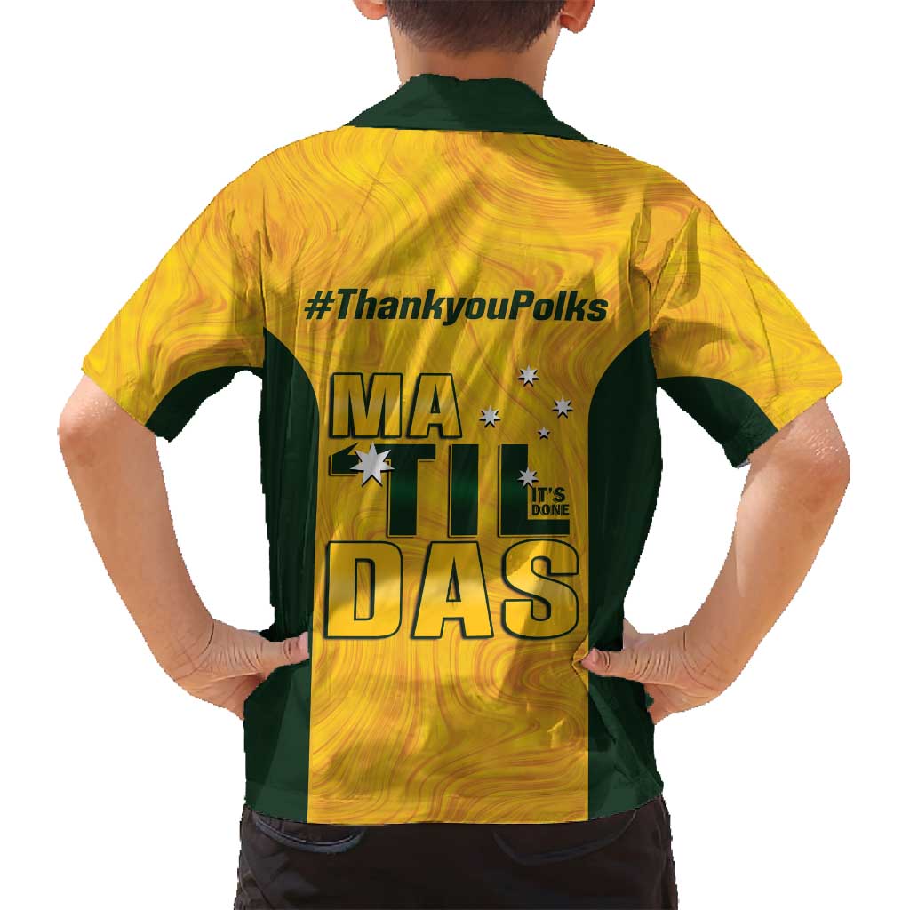 Polkinghorne Australia Matildas Family Matching Puletasi and Hawaiian Shirt 2024 Thank You Polks