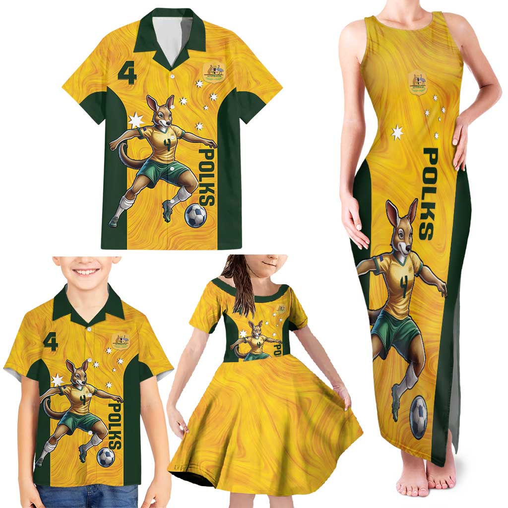 Polkinghorne Australia Matildas Family Matching Tank Maxi Dress and Hawaiian Shirt 2024 Thank You Polks