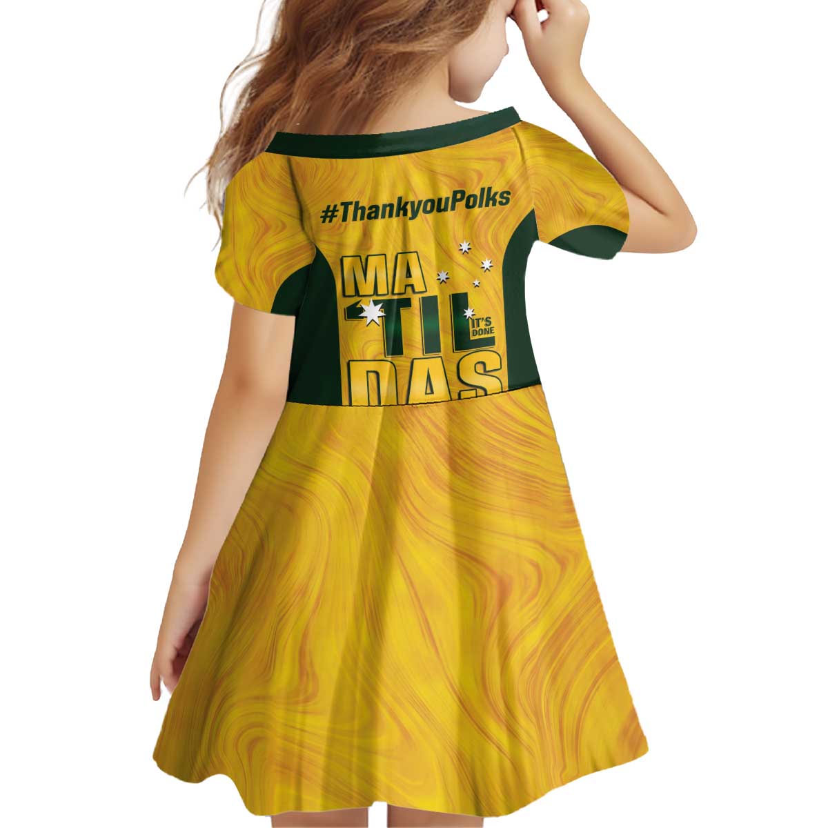 Polkinghorne Australia Matildas Kid Short Sleeve Dress 2024 Thank You Polks - Vibe Hoodie Shop