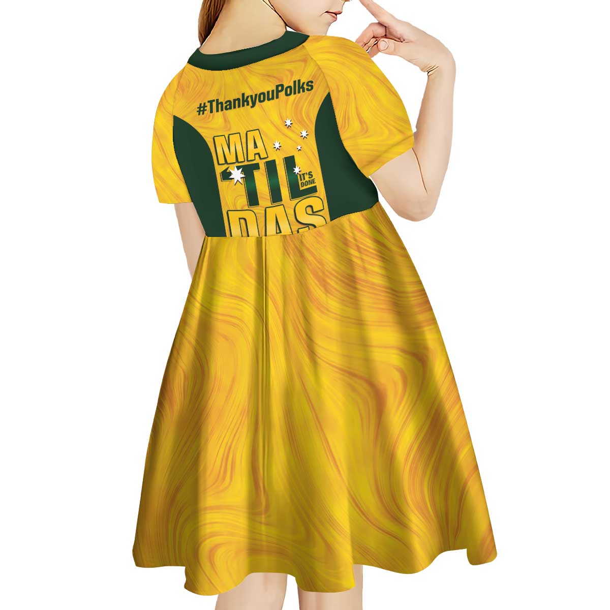 Polkinghorne Australia Matildas Kid Short Sleeve Dress 2024 Thank You Polks - Vibe Hoodie Shop