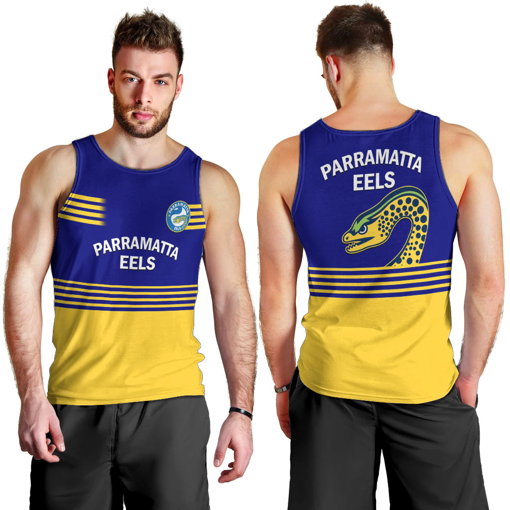 Eels Rugby Men Tank Top Parramatta 1947 Dynamic Blue - Vibe Hoodie Shop