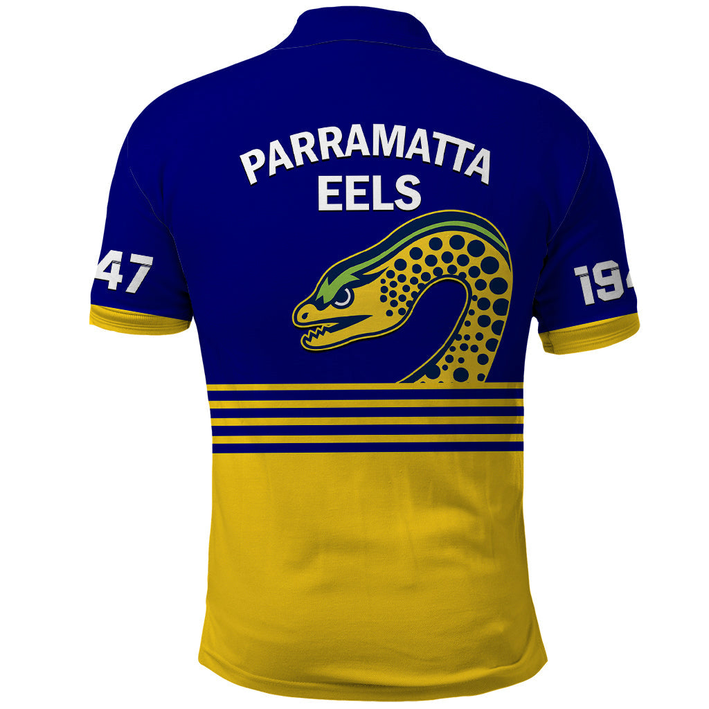 Eels Rugby Polo Shirt Parramatta 1947 Dynamic Blue - Vibe Hoodie Shop