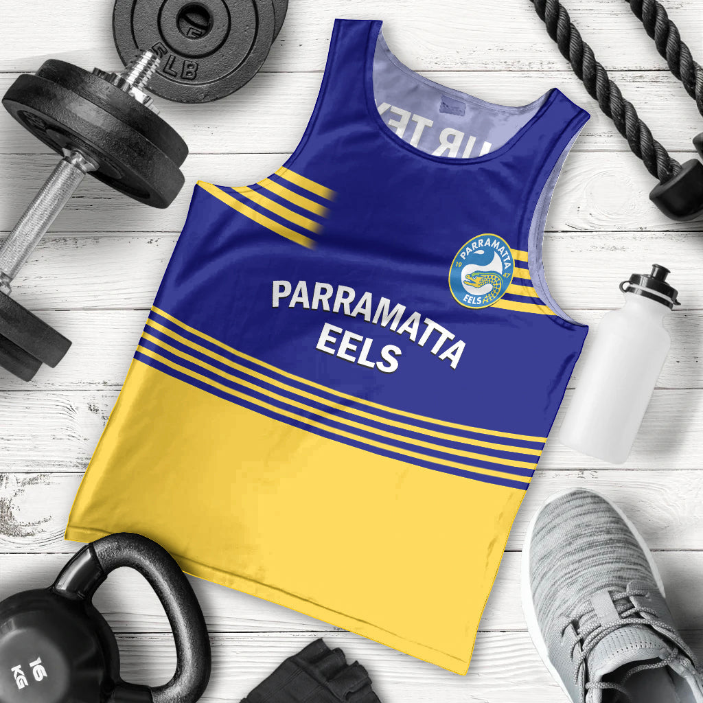 Personalised Eels Rugby Men Tank Top Parramatta 1947 Dynamic Blue - Vibe Hoodie Shop