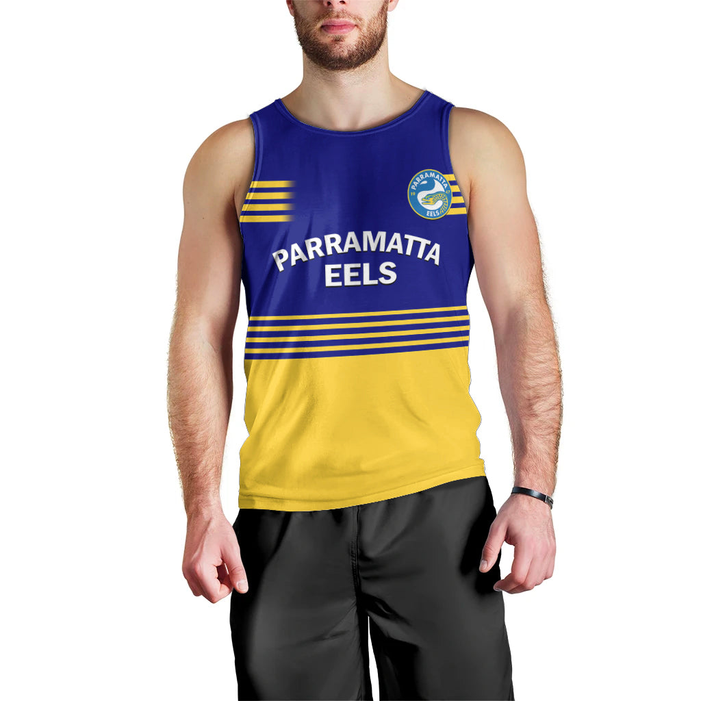 Personalised Eels Rugby Men Tank Top Parramatta 1947 Dynamic Blue - Vibe Hoodie Shop