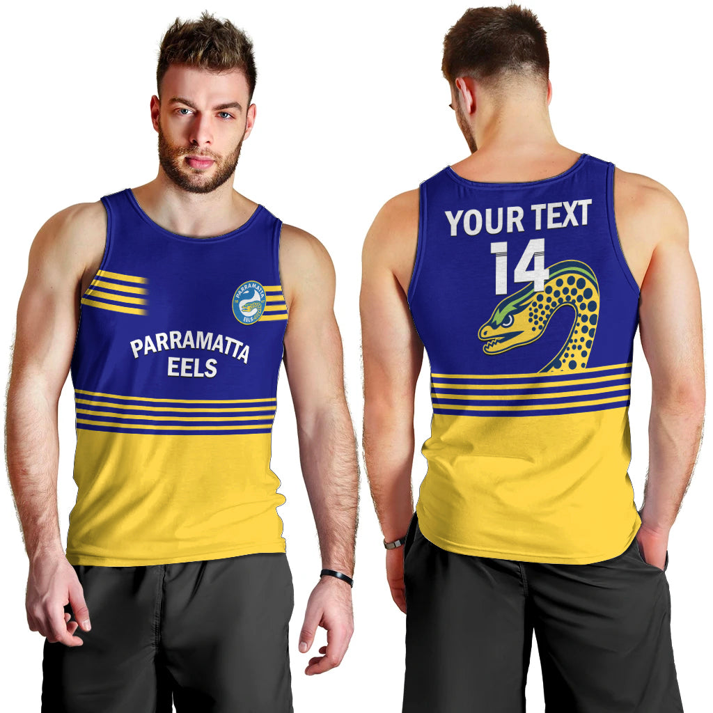 Personalised Eels Rugby Men Tank Top Parramatta 1947 Dynamic Blue - Vibe Hoodie Shop