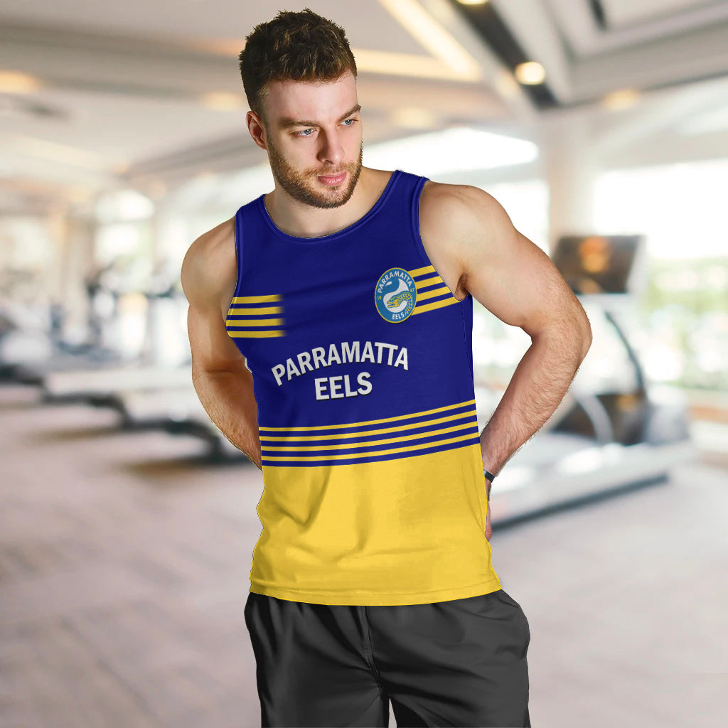 Personalised Eels Rugby Men Tank Top Parramatta 1947 Dynamic Blue - Vibe Hoodie Shop