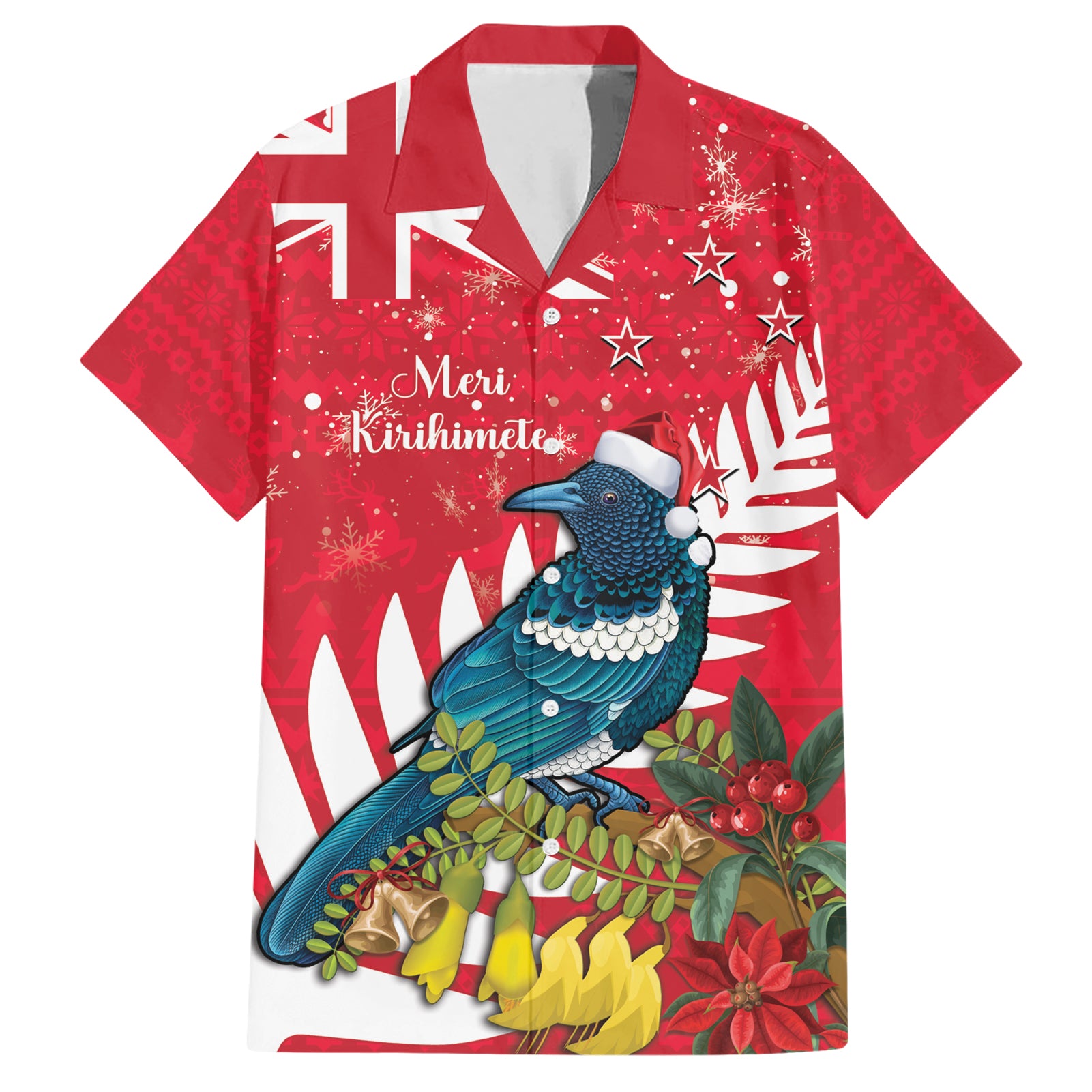 New Zealand Christmas In July Hawaiian Shirt Tui Bird With Kowhai Meri Kirihimete - Vibe Hoodie Shop