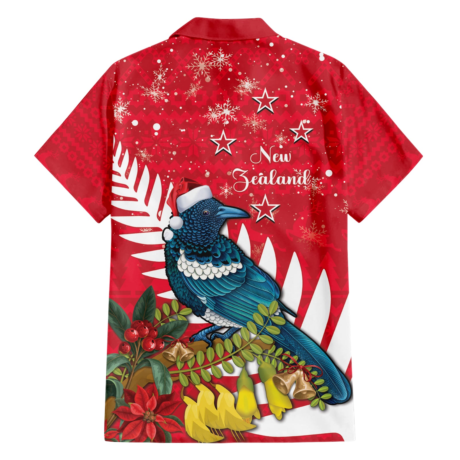 New Zealand Christmas In July Hawaiian Shirt Tui Bird With Kowhai Meri Kirihimete - Vibe Hoodie Shop